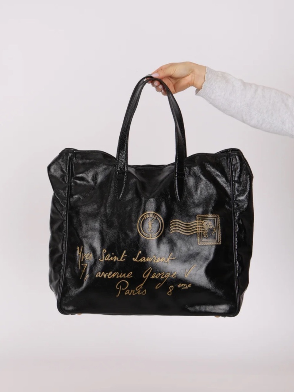 Saint Laurent Y MAIL Leather Tote